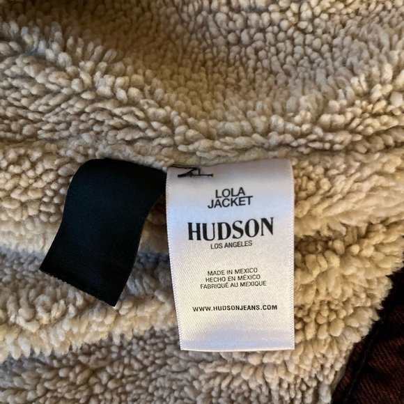 Hudson Jeans Jacket - Women's Medium Red - Denim Trucker Shearling - Picture 10 of 13